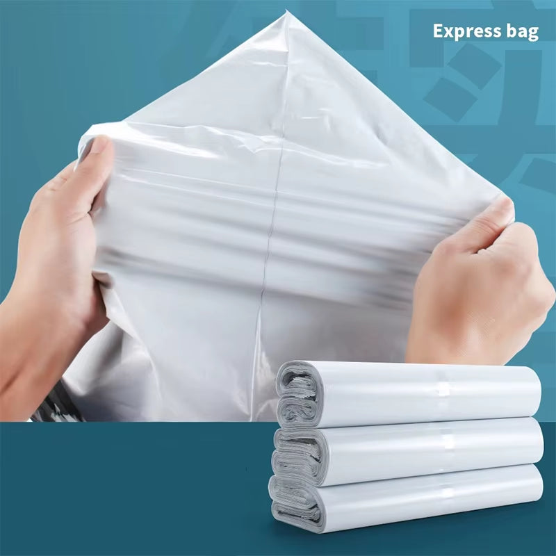 50Pcs Shipping Envelope Bags Plastic Express Envelope Storage Bags Grey White Color Mailing Bags Self Adhesive Seal Courier Bag